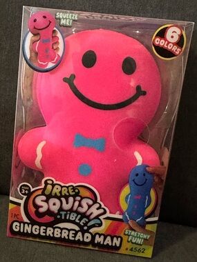 Irre-Squish-tible! Stretchy Gingerbread Man (Pink) NWT